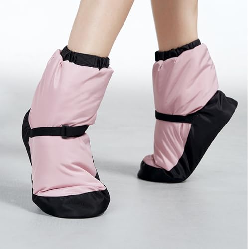 Ballet Boots, Soft Sole Thickened Warming Up Dance Boots with Adjustable Strap, Waterproof Wear-Resistant Girls Ballet Shoes for Dance Training in Winter, S2