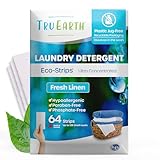 Tru Earth Compact Dry Laundry Detergent Sheets - Up to 128 Loads (64 Sheets) - Paraben-Free - Original Eco-Strip Liquidless Laundry Detergent, Travel Laundry Sheets - Fresh Linen