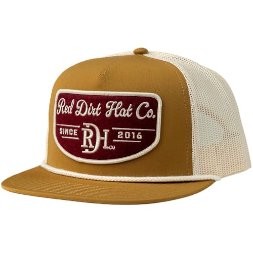 Image of Red Dirt Hat Company Adjustable Snapback Rope Hat - Stylish Snapback Trucker Cap for Men & Women, One Size Fits All (US, Alpha, One Size, Dawn - Brown)