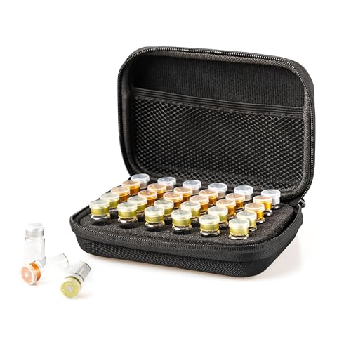 Jalowin Peptide Vial Case for Fridge Storage, 30 Slot Organizer for 1-3mL GLP-1 & Insulin Vials, Hard Shell Refrigerator Storage Case with Mesh Pocket for Syringes & Accessories