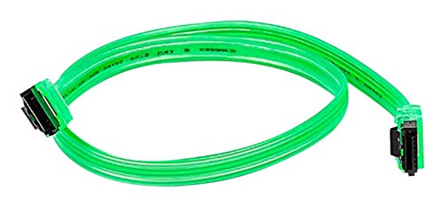 2 Pack, 18 inch SATA 6Gbps Cable w/Locking Latch UV Green, CNE53318 6
