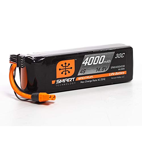 Spektrum 14.8V 4000mAh 4S 30C Smart LiPo Battery: IC3, SPMX40004S30 by Spektrum - Used condition - US$59.09