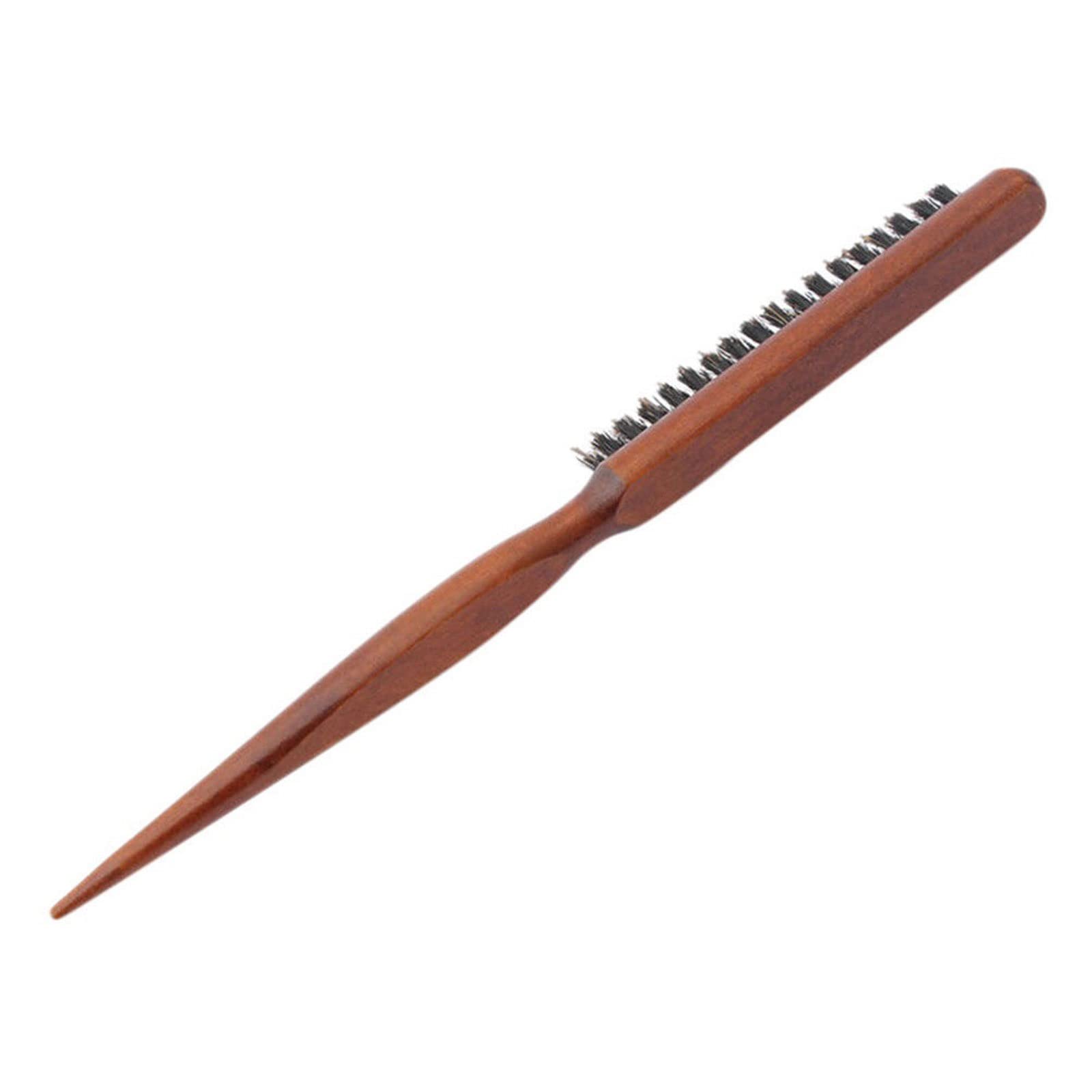 Mango Cepillo de Pelo de cerdas de jabalí Natural Peine Esponjoso Peluquería Peluquería Color