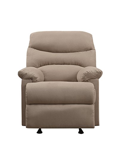 Acme Arcadia Recliner - -Adjustable Lumbar, Light Brown Microfiber #TOP1