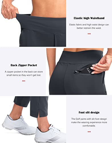 Image of YYV Women's Golf Pants High Waist Stretch Ankle Pants with Pockets