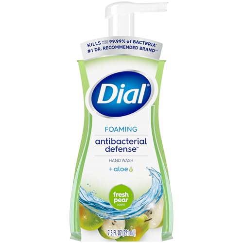 Image of DIAL 7.5 oz Pear Foam Soap | Moisturizes and softens skin, Dermatologist tested, Free from parabens and phthalates, pH balanced, Vegan, Cruelty free