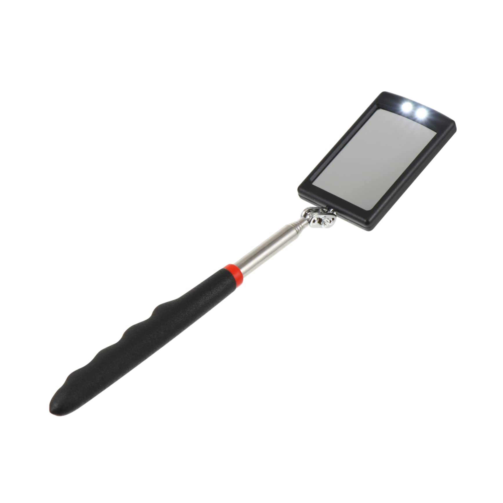 KICHOUSE Inspection Mirror Vehicle Checking Mirror Rotary Tool LED Lighted Mirror Auto Telescoping Mirror Under Vehicle Security Mirror Auto Square Mirror LED Mirror Stainless Steel Black