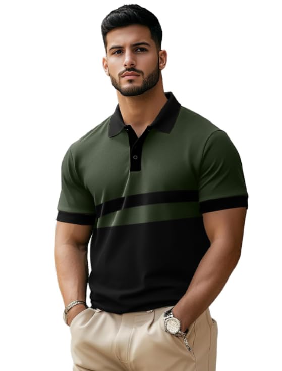 Image of Veirdo Pack of 2 Pure 100% Cotton Regular Fit Classic Polo Collar T-Shirts for Men & Boys