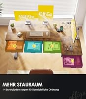 OffiGo Eckschreibtisch Höhenverstellbar mit 4 Schublade, 140 x 80cm, Braun – Ansicht 4