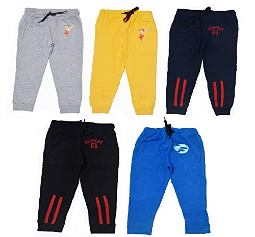 Image of Kids Track Pant for Boys Girls Cotton Regular Slim fit Unisex Pajamas Pack of 5