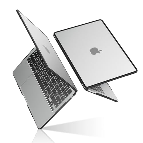 Image of BlueSwan Hard Shell Case Compatible for Apple MacBook Air 13 inch M5 2026 2025 2024 2022 M4 M3 M2,A3449 A3240 A3113 A2681,13.6 inch Matte TPU Frame Anti-Fingerprint Laptop Protective Cover-Frosted Clear