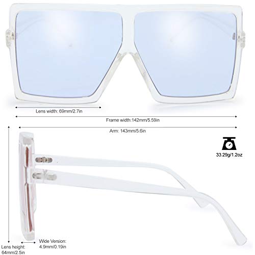 Image of The Fresh Large Oversized Fashion Square Flat Top Sunglasses - Exquisite Packaging