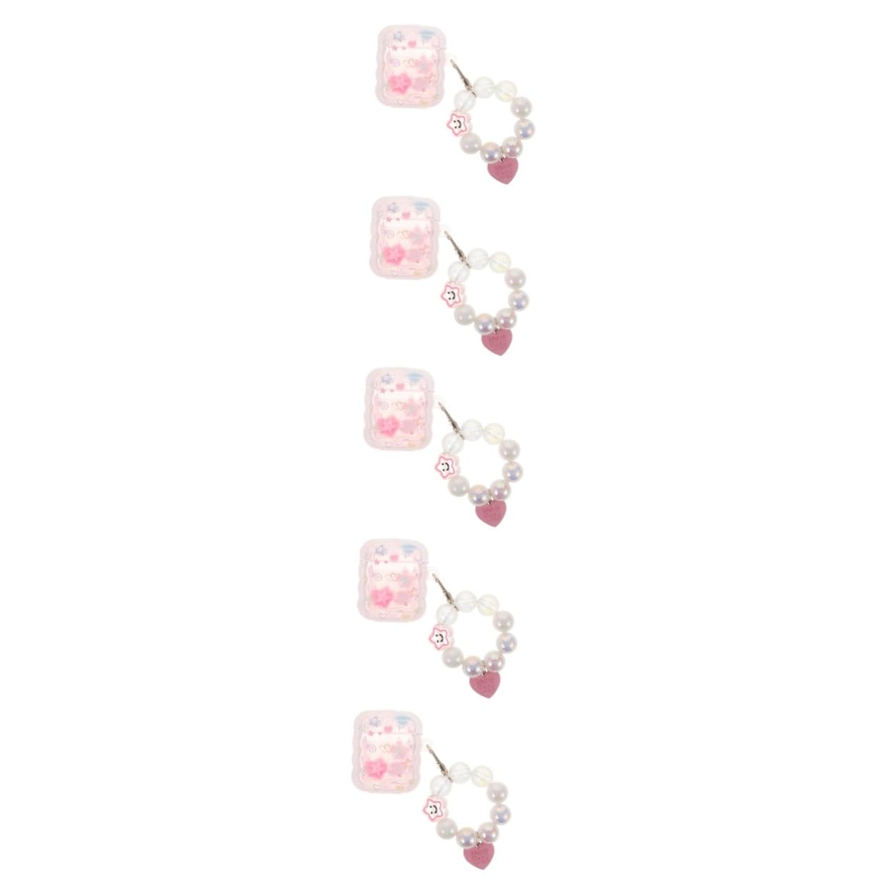 ARTIBETTER Estuche Elegante para Auriculares con Diseño De Flores Y Cuentas 5 Unidades Funda Protectora Resistente para Mujer