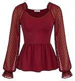 Shirt Damen Baumwolle Herbst Lange ärmel Oberteil Casual Business Bluse CL1316-2 M