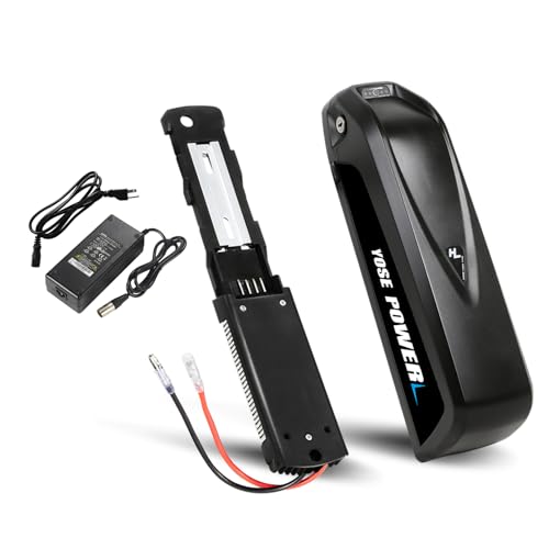 YS YOSE POWER 36V Bike Battery 36V 17Ah Ebike Battery 250W 350W 500W 750W 1000W Electric Bike Battery with Charger 4Pins Connector Bullet Adapter 20A BMS with USB