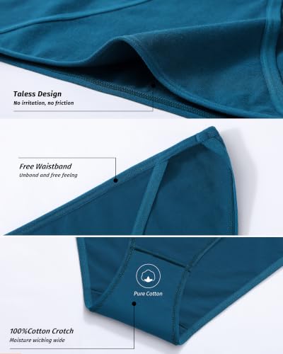 Image of Eiggam Women's Cotton Bikini Panties,High-Cut Full Coverage Stretch Cool Underwear for Women