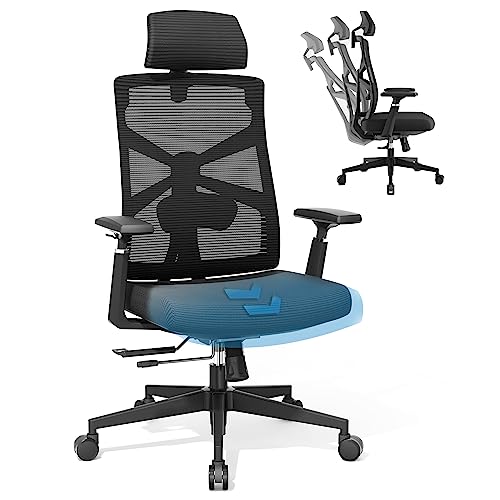 Ergonomic Office Chair Mesh Computer Chair With Adjustable Lumbar Support, High Back Swaying Rocking Office Swivel Chair For Home #TOP16