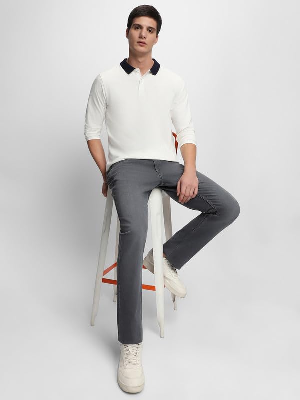 Image of Dennis Lingo Men's Cotton Polo Neck Tshirt, Regular Fit Long Sleeve
