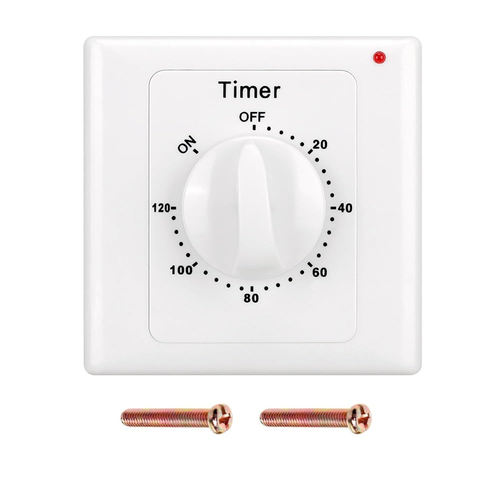 Wvzong Mechanical Countdown Timer Socket - 120 Minute Programmable Switch, 220V 10A, Electrical Appliance Controller