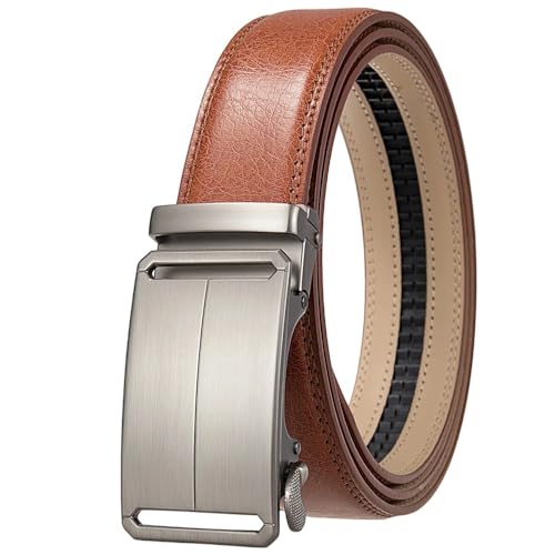 Men 3.5Cm Width Genuine Leather Belt Solid Automatic Buckle Mens Dress Suit Belts Style 16 110cm