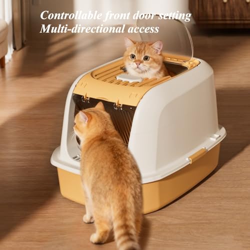 Arenero cerrado para gatos con tapa y pala, 20.87x15.94x14.17 in miniatura 3