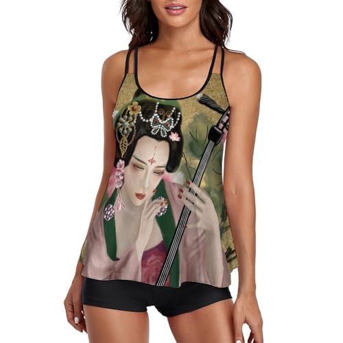 Maillot de bain tankini gainant avec robe de plage et short pour sublimer la silhouette