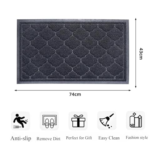 Alfombra de entrada para suelos limpios LADFRTYU felpudo grueso de PVC duradero anticaídas 3