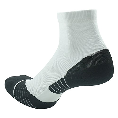 Huso Tennis Socks Cushioned Low Ankle High Performance Fashion Cool Athletic Running Socks For Men Women 2 Pairs (White, Black, L/Xl) #TOP1