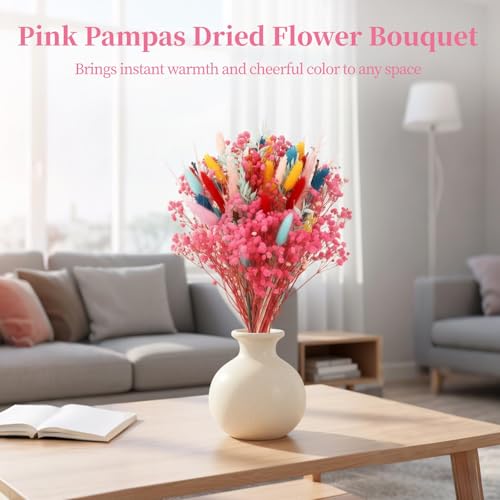 Arreglo floral de pasto pampas multicolor seco miniatura 2