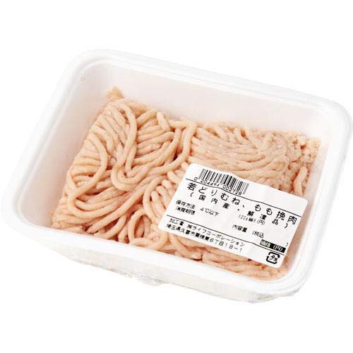 【量り売り商品】国内産 若どりむねもも挽肉(解凍品)約180g(154g-205g)のサムネイル