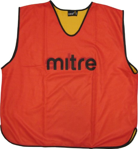 Mitre Soccer Pro Reversible Training Bib Red/Yellow Senior Pack Size 1