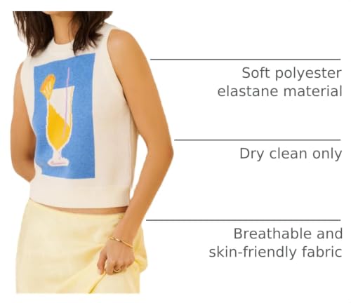 Image of Women Graphic Sweater Vest Y2k Knit Tank Top Lightweight Pullover Top