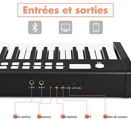 GOPLUS Clavier Electronique 88 Touches, 128 Rythmes et 128 Sons, Piano Numérique Portable avec Fonction d’Enseignement… - Les Beatles, Paul McCartney, John Lennon, RIngo Starr, George Harrison GOPLUS Clavier Electronique 88 Touches, 128 Rythmes et 128 Sons, Piano Numérique Portable avec Fonction d’Enseignement… – Image 7