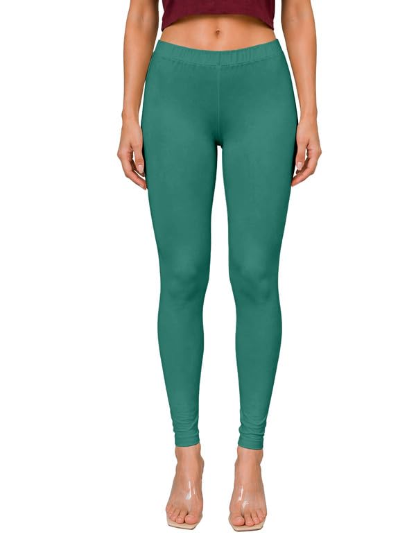 Image of TRENDMALLS Women's Microfiber Elastane Stretch Soft Churidar Length Leggings with Ultrasoft Waistband