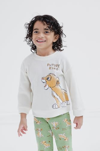 Image of Disney Boys' Loungewear Waffle Knit Sweatshirt and Pants Set for Baby & Kids