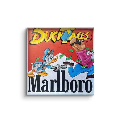 Consejos para Comprar Marlboro blancos disponible en línea para comprar. 45 Lienzo de dibujos animados Marlboro Donald Duck Sheriff rojo y blanco, tamaño 50 x 50 cm, color sin marco