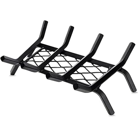 Fireplace Grate 17 "Heavy Duty with Ember Retainer, 1/2” Bar Fire Log Grate for Inside Fireplace, Fireplace Assectories, Chimney Hearth Wood Stove Burning Rack Holder,Wood Stove Grate for Outdoor Cover
