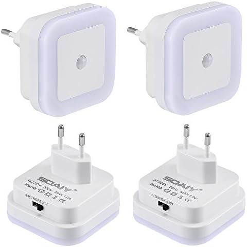 SOAIY [4 PCS Luces pasillo sensor movimiento Blanco Cálido Cover