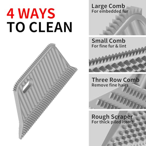 Image of SOCCSO Carpet Rake Pet Hair Remover, 60 inch Long Rubber Broom, 3 Pack