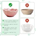 2 Pcs Hamster Ceramic Food Bowl Flower Series Gerbil Drinking Bowls Anti-Turning Food & Water Dish for Dwarf Syrian Hamsters Gerbil Chinchilla（Pink, Narcissus Pattern） - Image 6