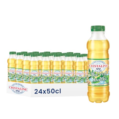 Cristaline eau de source aromatisée thé vert menthe pack 24