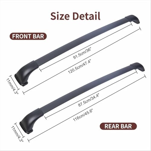 Barras de techo de aluminio para Toyota Highlander 2015 a 2017 3