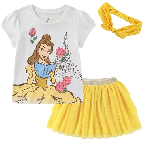 Jupe tutu Belle Disney Princess en tulle souple avec haut manches courtes