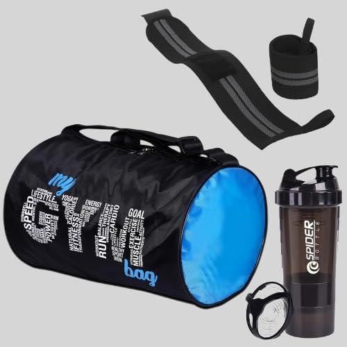 Fitness Trio: Durable Gym Bag, Leak-Proof Protein Shaker, and Adjustable Wrist Band | Protein Shaker | Wrist Band | Gym Bag | Shaker (Black)-image-35