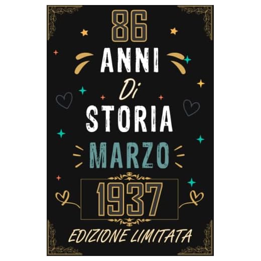 TACCUINO, 86 ANNI DI STORIA MARZO 1937 EDIZIONE LIMITATA: Regali Compleanno Uomo e Donna, 86 Anni di Compleanno Regalo Uomo e Donna 86 Anni, Regalo per lui/lei, Taccuino da 120 pagine