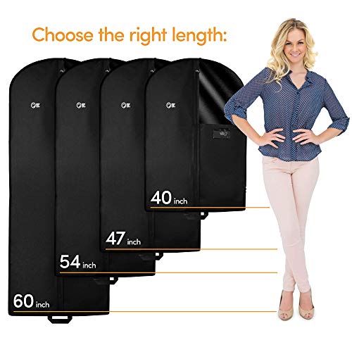 Luxury Storage Garment Bag For Long Coat, Fur, Mink, Gown, Vestment And Choir Robe | 60 Inch + 5 Inch Gusset Cover | Heavy Duty, Hanging, Breathable, Foldable Travel And Wardrobe Clothes Protector #TOP2