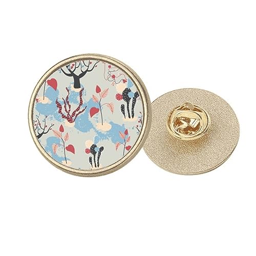 Broche ronde en métal doré motif cactus accessoire mode femme pour manteau taille M