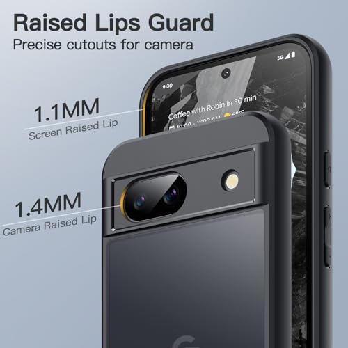 Image of JETech Matte Cover Case for Google Pixel 8a 6.1-Inch 2024, Frosted Translucent Back Protective Slim Phone Cover, Anti-Fingerprints (Black)