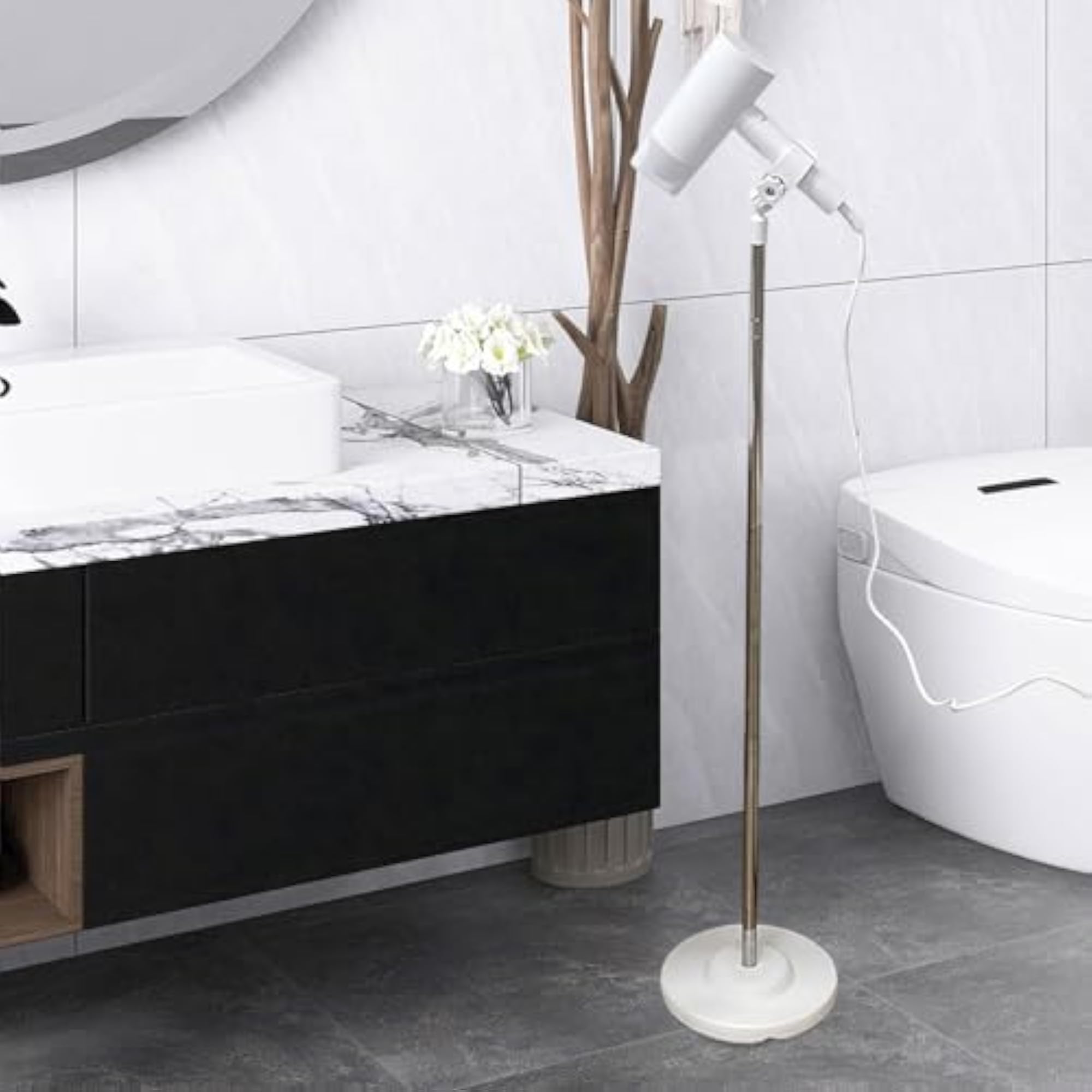 Adjustable Height Hair Dryer Holder Stand