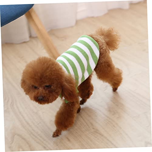 Suéter para perro Toddmomy a rayas verde miniatura 3